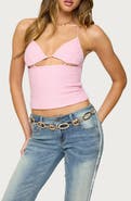 EDIKTED Lital Textured Halter Top