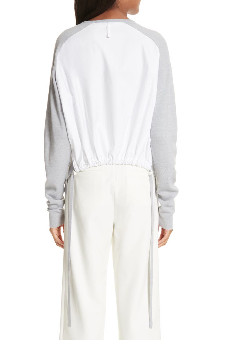 Merino Wool Sweater, Alternate, color, HEATHER GREY/ WHITE