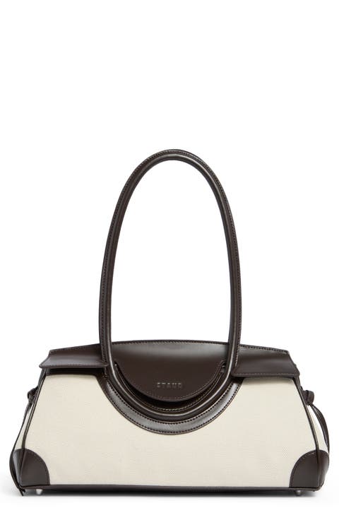 Maude Canvas & Leather Shoulder Bag