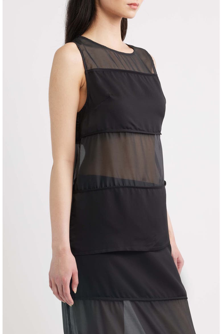 Rene Semi Sheer Panel Tank, Alternate, color, BLACK