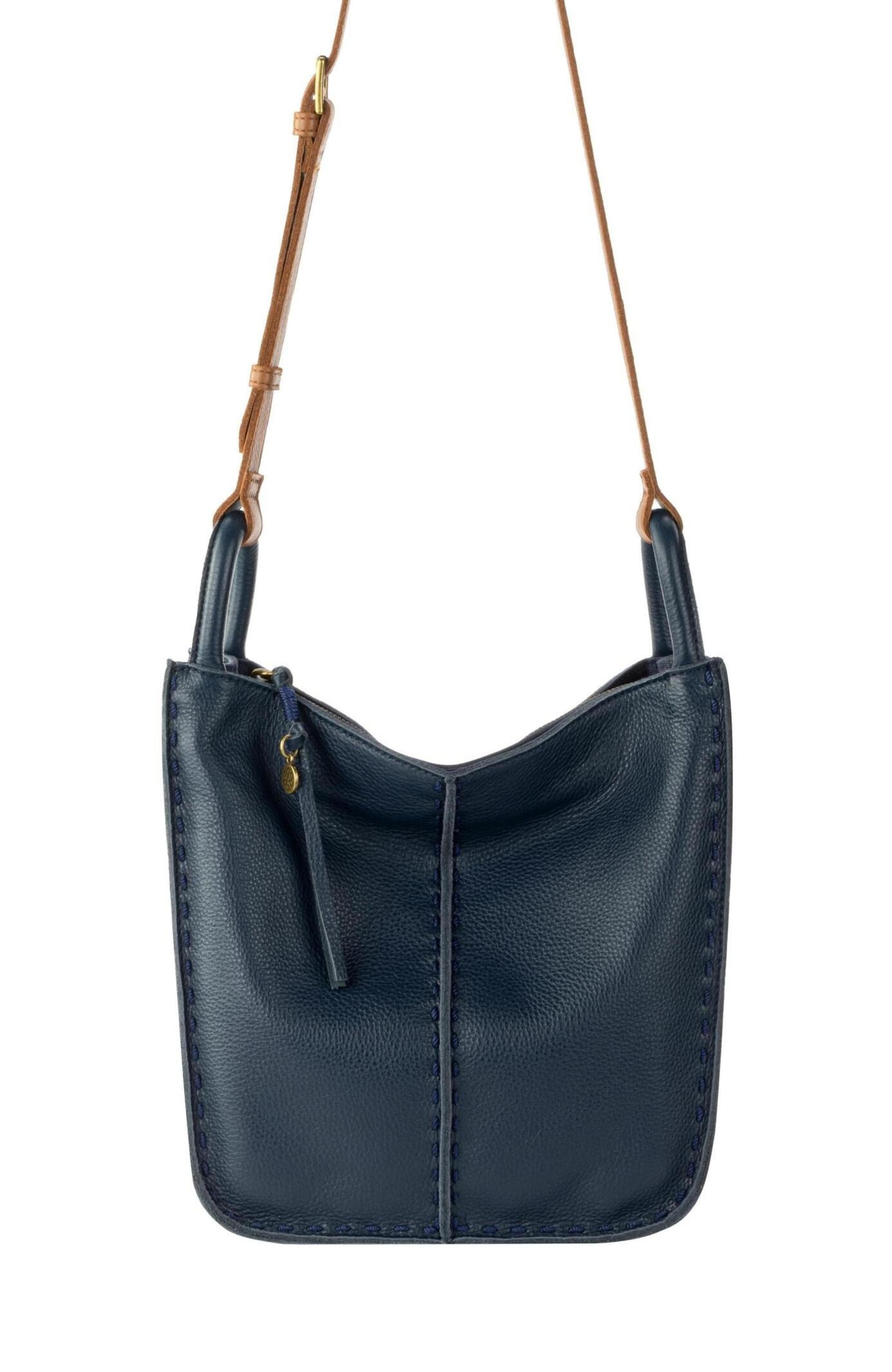 Los Feliz Crossbody Leather Bag, Alternate, color, Indigo