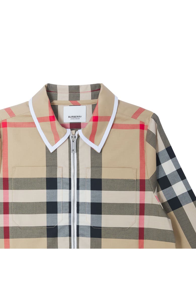 Burberry Kids' Callie Check Stretch Cotton Dress, Alternate, color,