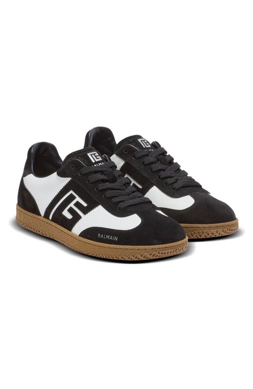 Balmain Swan Trainers In Calfskin And Suede In Black