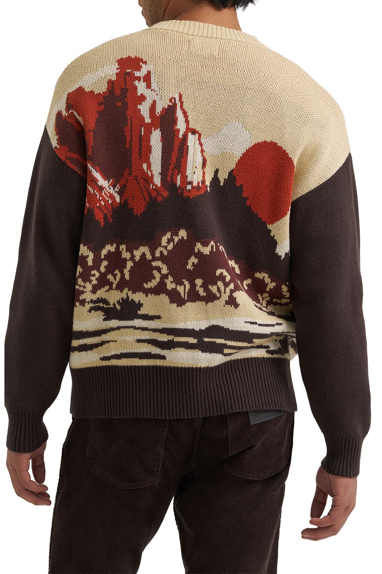 Desert Graphic Zip Cardigan, Alternate, color, AZTEC CHOCOLATE TORTE