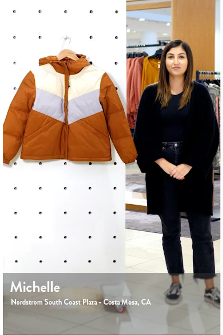 Chevron Colorblock Packable Puffer Jacket video