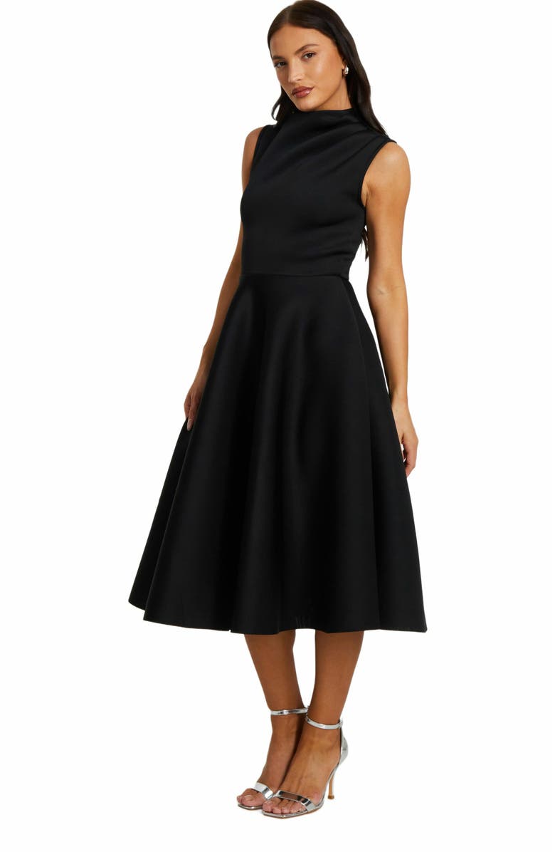 QUIZ Scuba Foam High Neck Midi Dress, Alternate, color, 