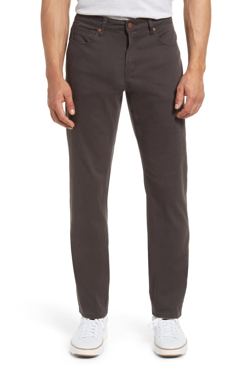Men's Athletic Stretch Cotton Blend Chino Pants, Main, color, SMOKE