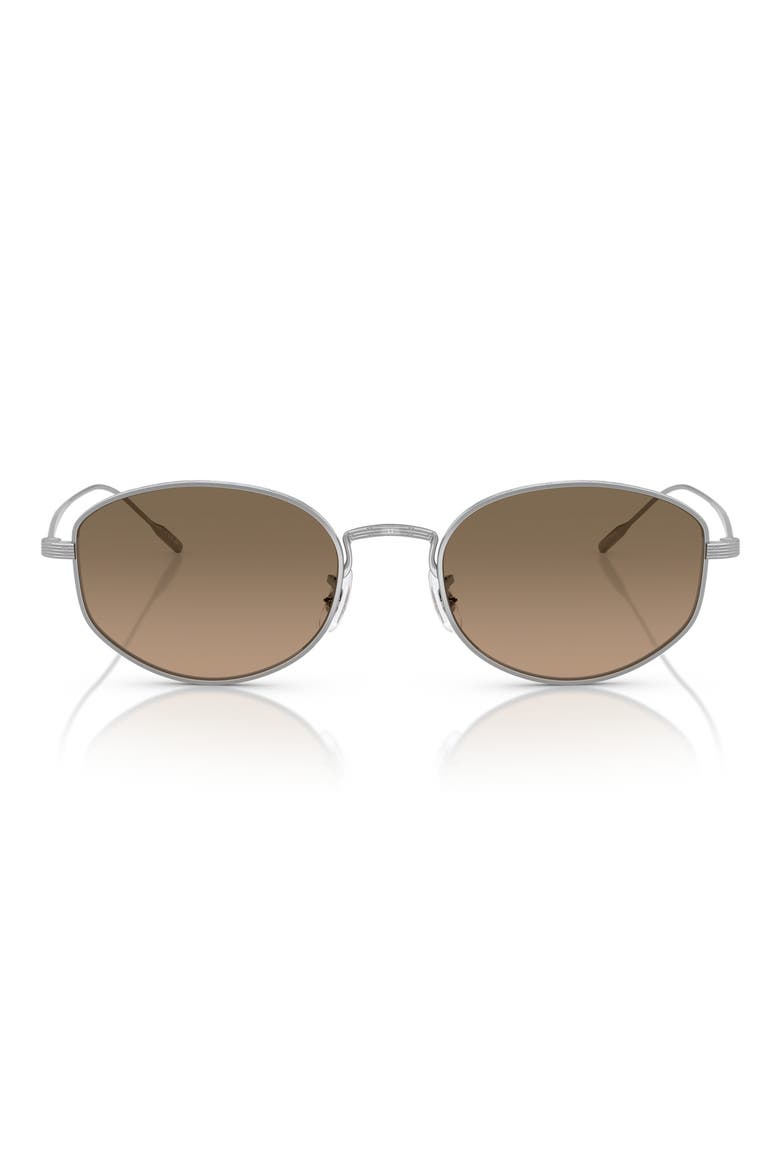51mm Polarized Oval Sunglasses, Main, color, SILVER