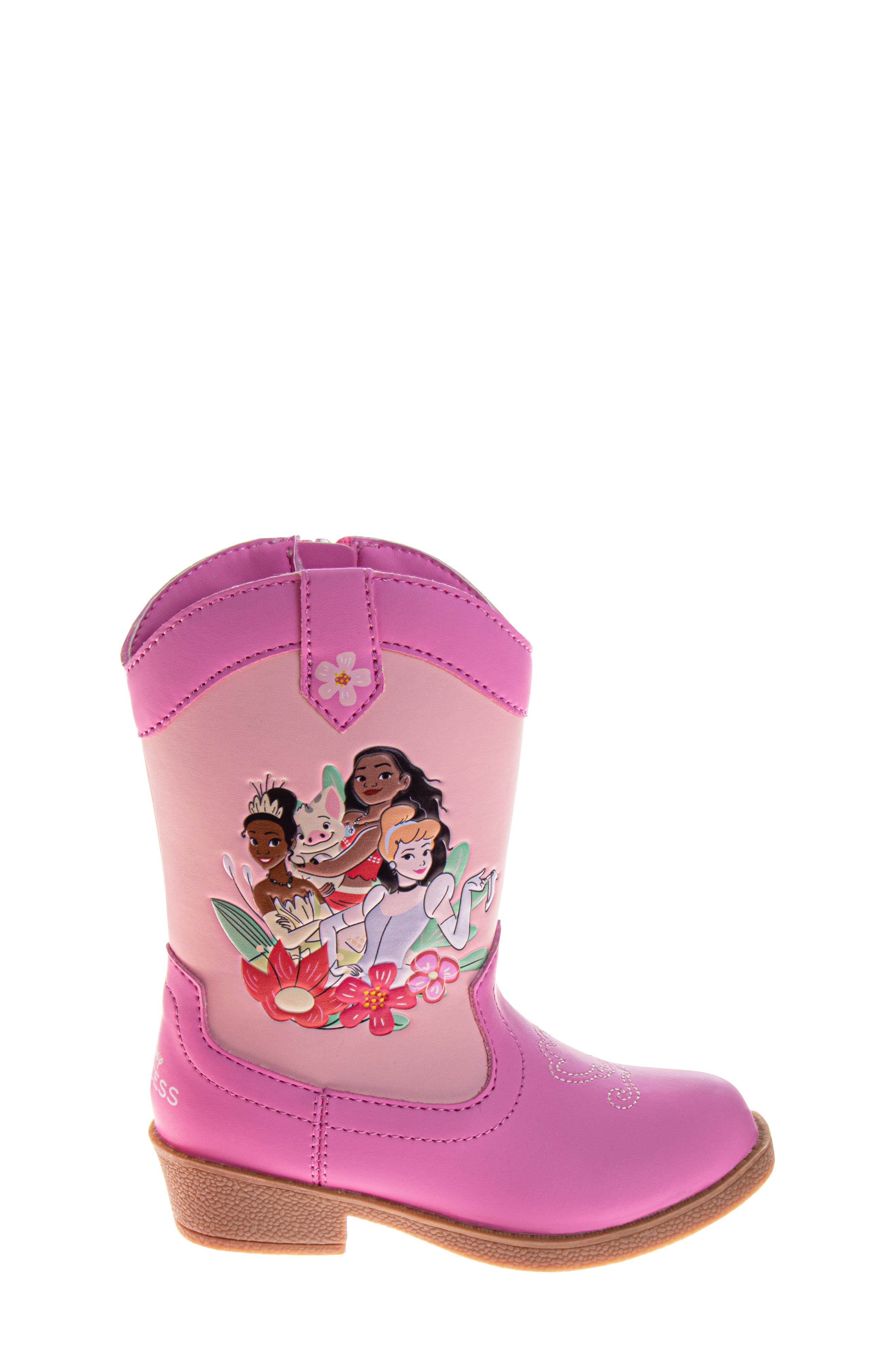 JOSMO Kids' Disney Princess Cowboy Boot, Alternate, color, Pink