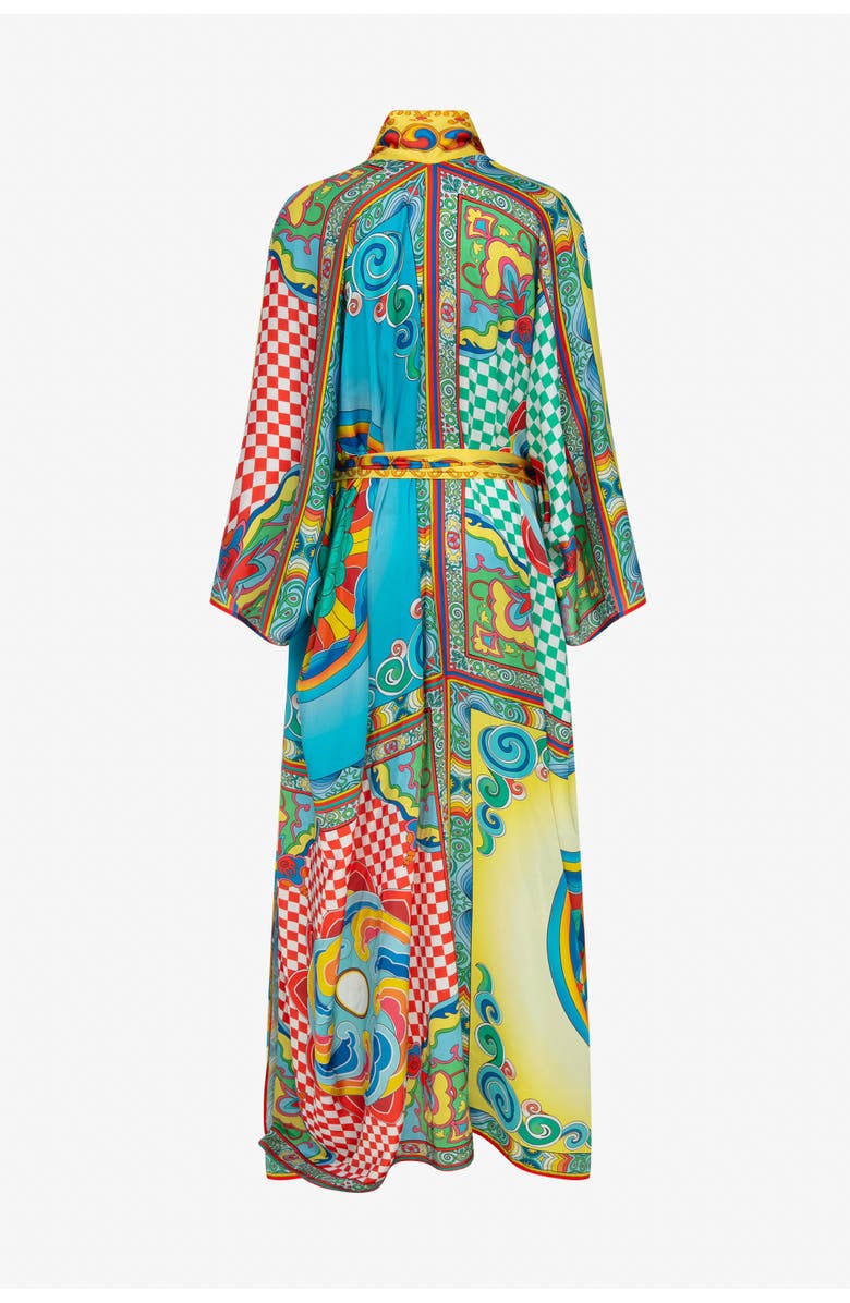 Je Te Veux Dynasty Motif Printed Long Kimono, Alternate, color, Multicolor