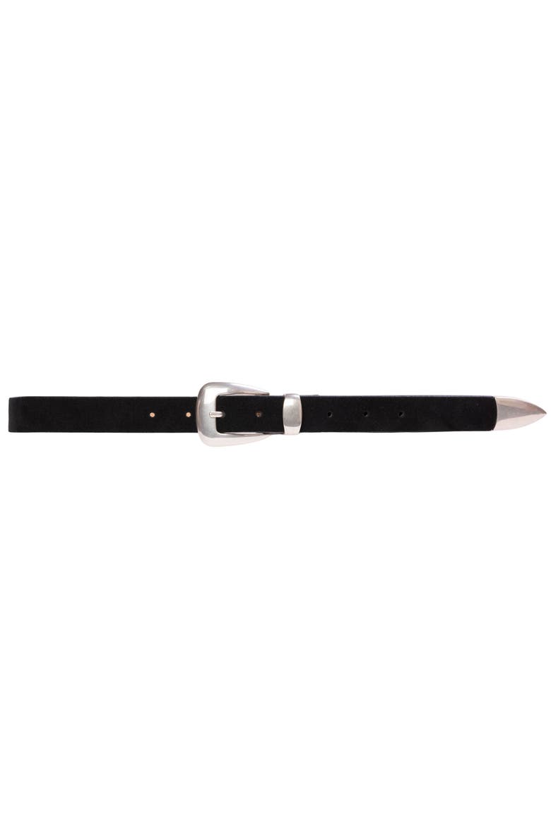 Tetra Belt, Main, color, Black Suede / Silver