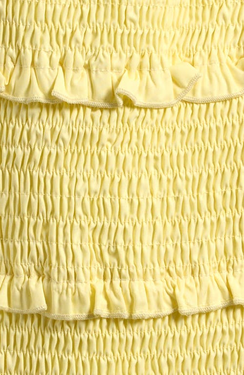Ava & Yelly Kids' Ruffle Smocked Sundress In Yellow