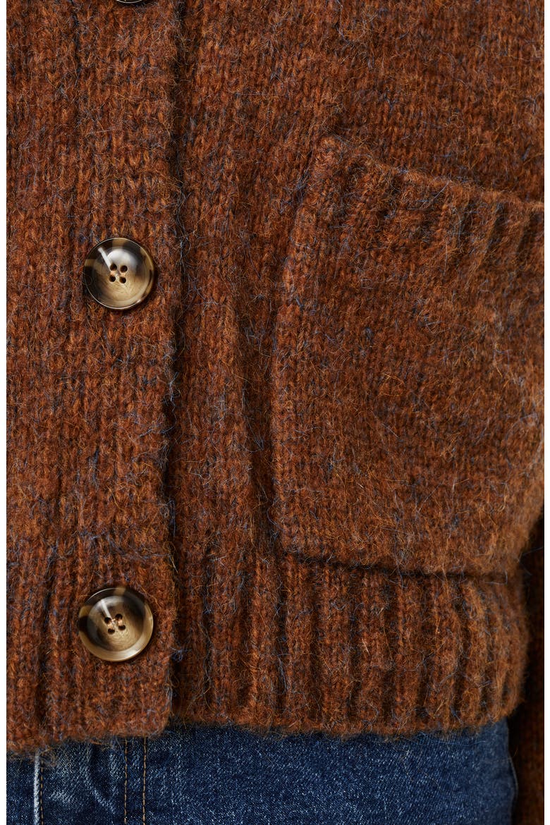 V-Neck Crop Cardigan, Alternate, color, EMPERADOR