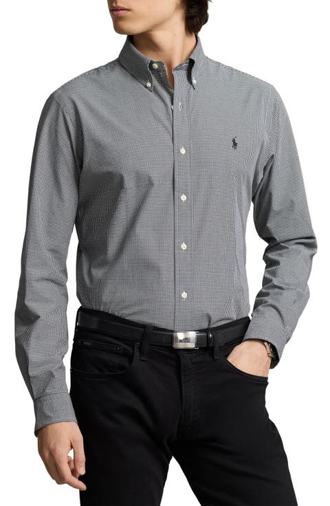Classic Fit Stretch Cotton Poplin Button-Down Shirt
