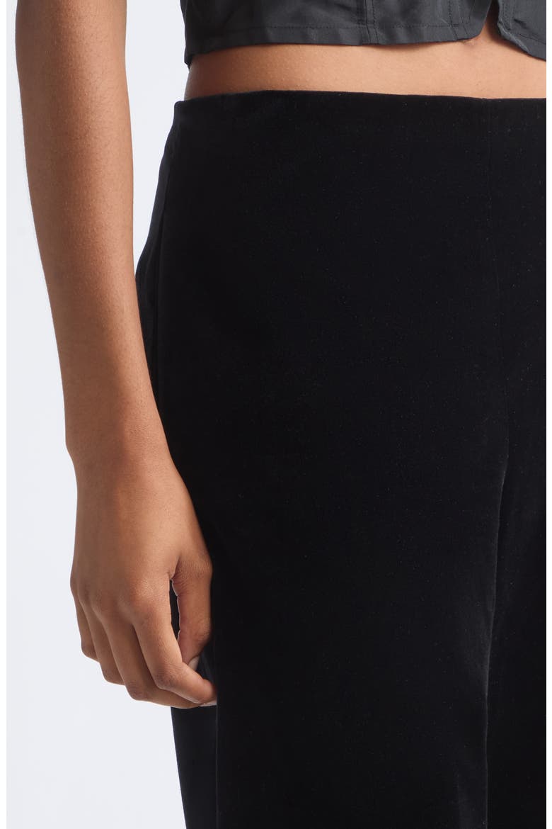 Wide Leg Cotton Velvet Pants, Alternate, color, BLACK