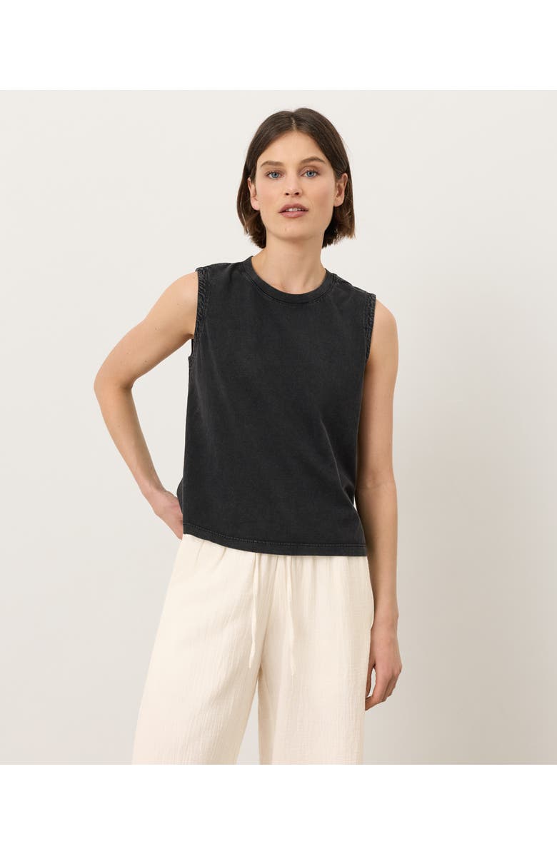 Pact Organic Cotton Vintage Jersey Relaxed Tank, Main, color, Washed Black