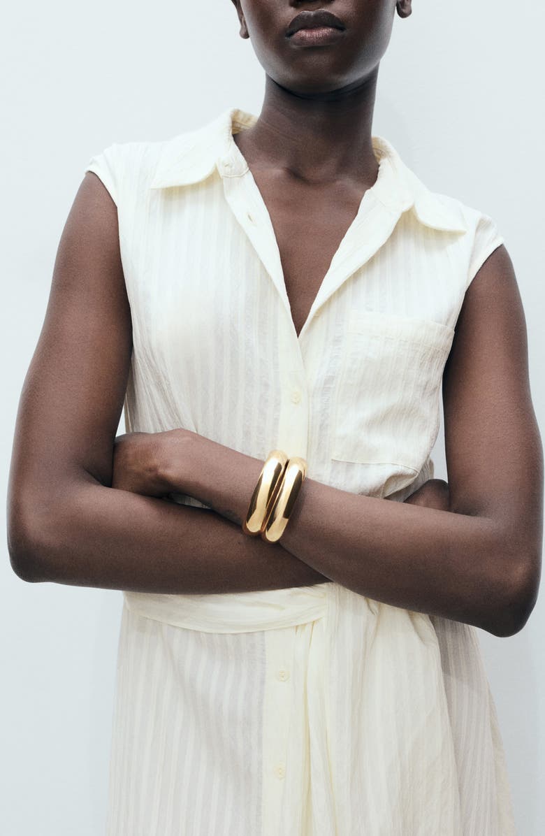 MANGO Sero Sleeveless Shirtdress, Alternate, color, Ecru