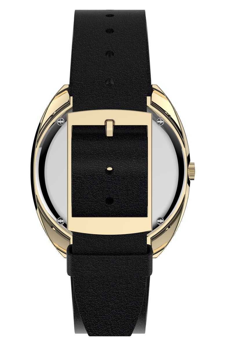 Timex<sup>®</sup> Q 1972 Reissue Leather Strap Watch, 43mm x 39mm, Alternate, color, Gold