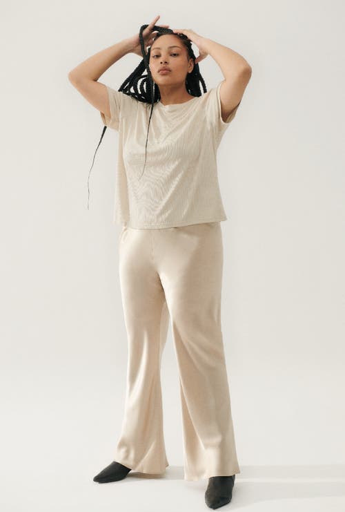 Silk Laundry Ribbed T-shirt Hazelnut In Hazelnut