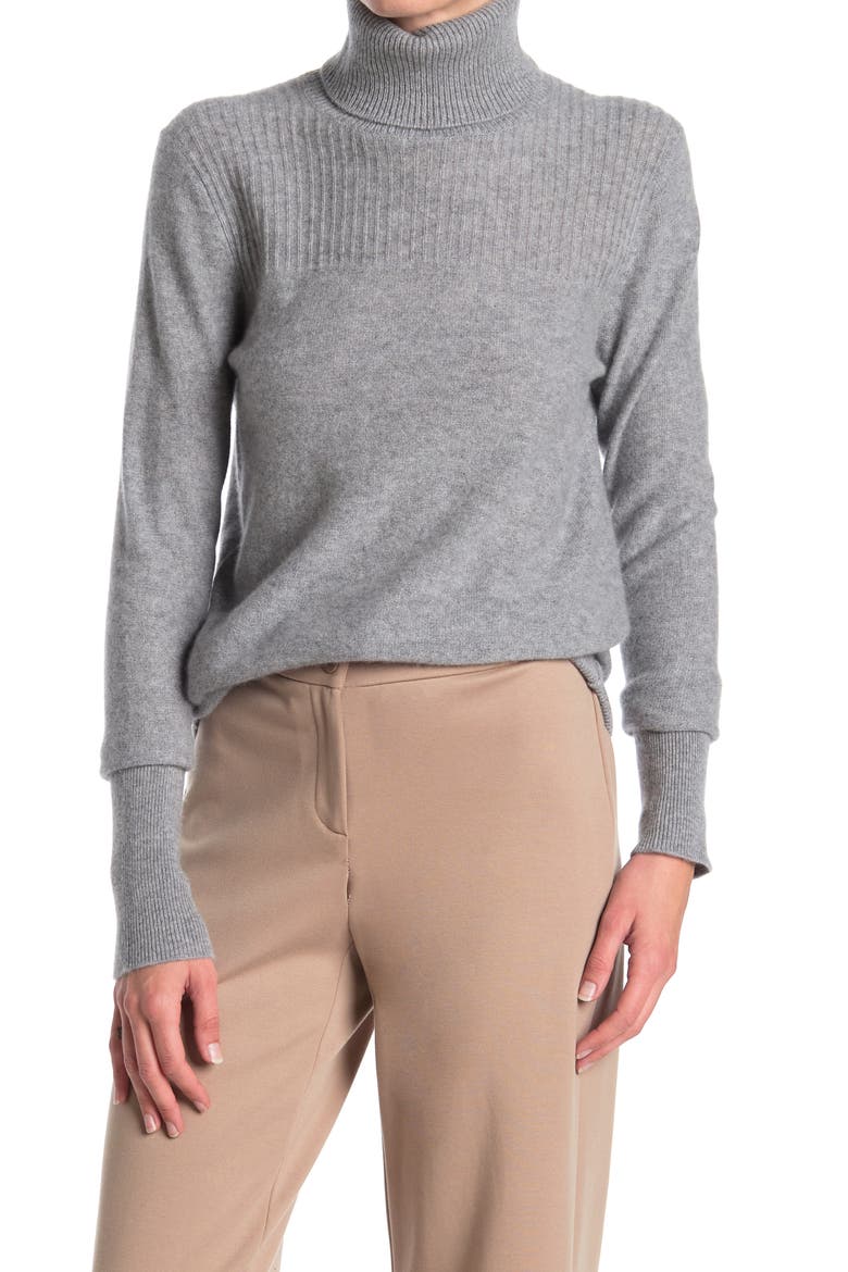 Kressy Cashmere Turtleneck Sweater, Main, color, GREY MELANGE