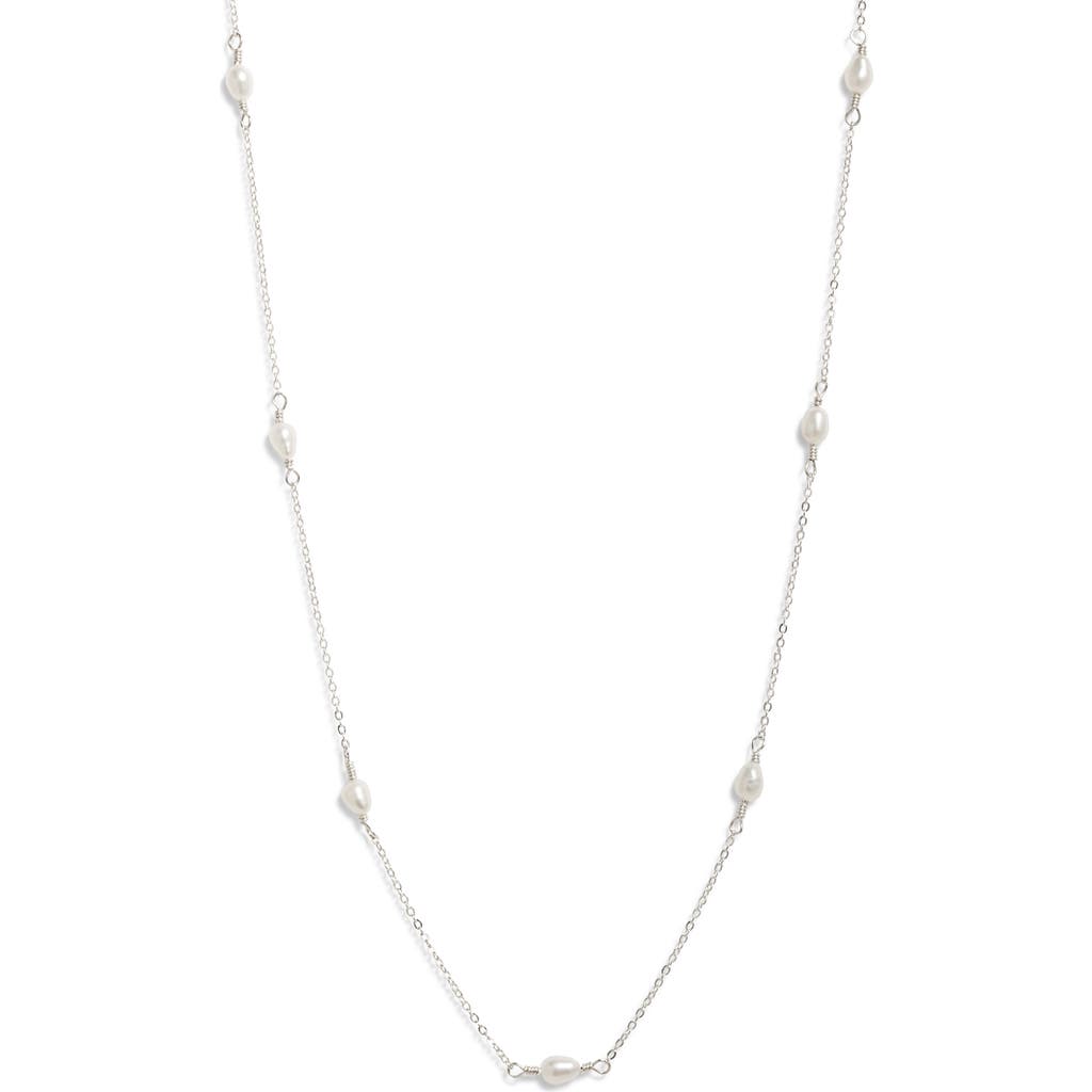 Set & Stones Madeline Freshwater Pearl Station Necklace In Silver