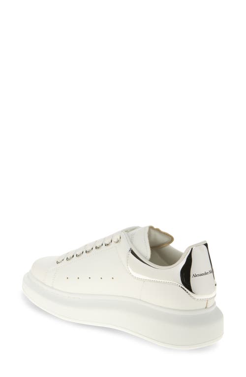 Alexander Mcqueen Alexander Mc Queen Oversized Leather Sneakers In White/mirror