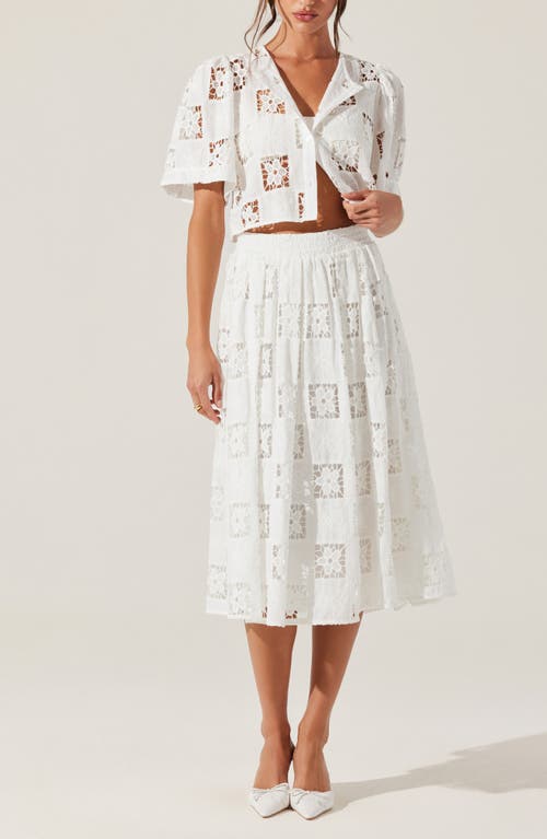 Astr The Label Andolina Lace Midi Skirt In White