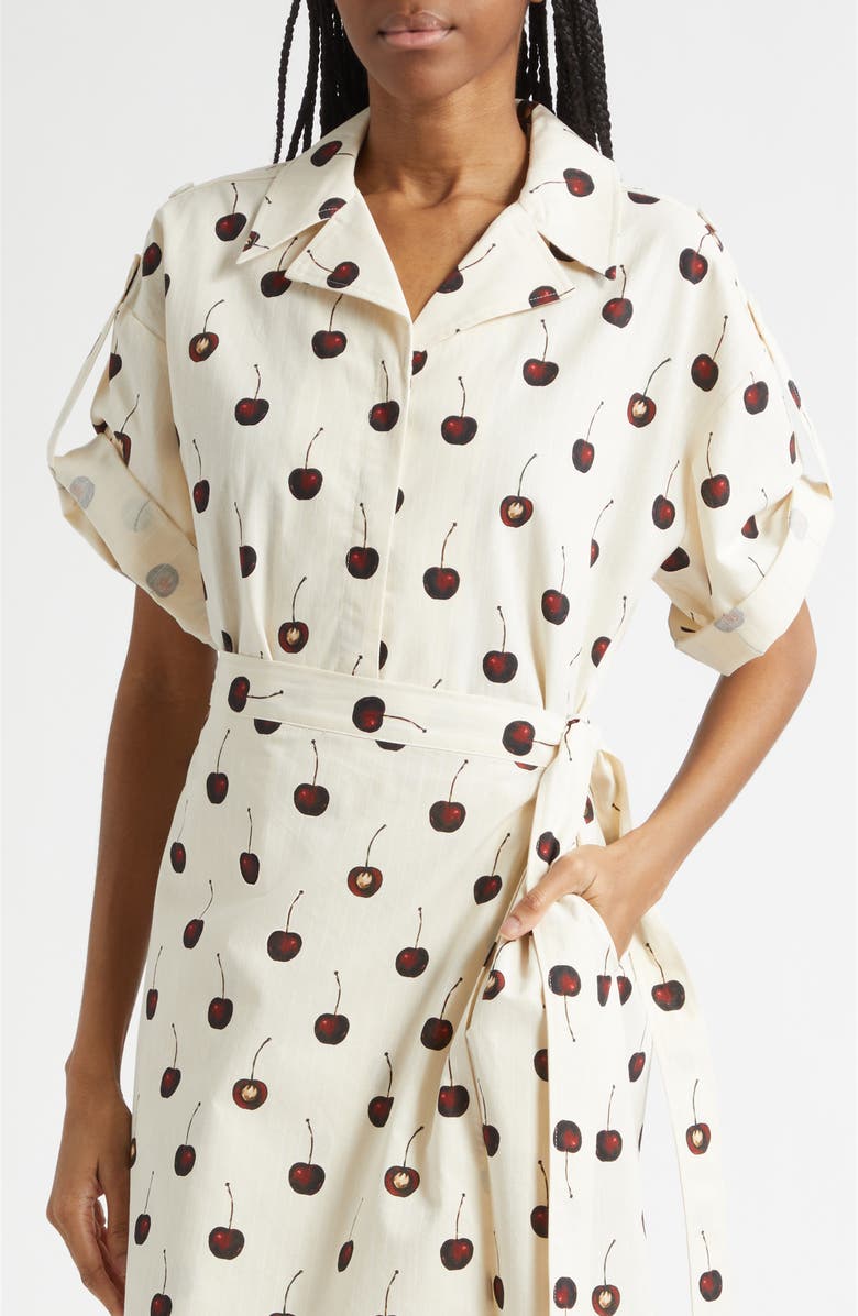 Stine Goya Cherries Organic Cotton Shirtdress, Alternate, color, Cherries