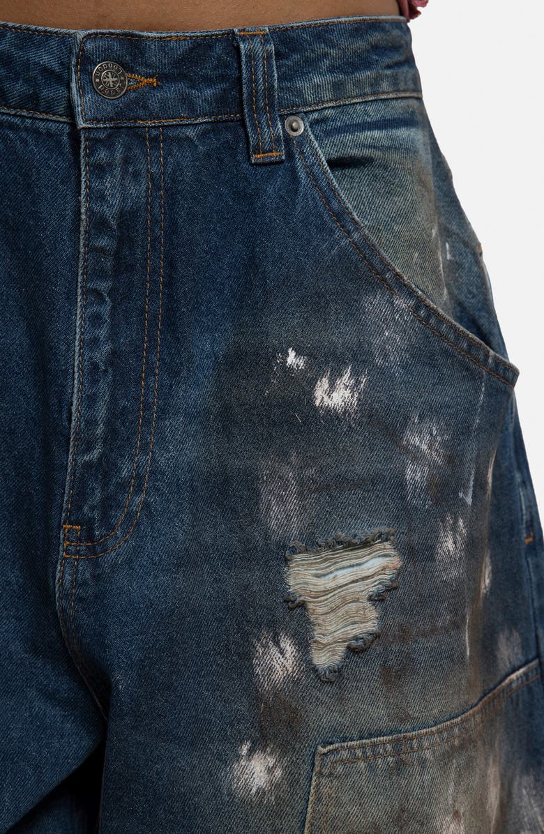 JADED LONDON Painted Colossus Crop Wide Leg Jeans, Alternate, color, Blue