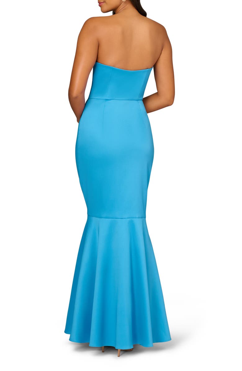 Aidan Mattox by Adrianna Papell Ruffle Strapless Mikado Mermaid Gown, Alternate, color, Ocean Blue
