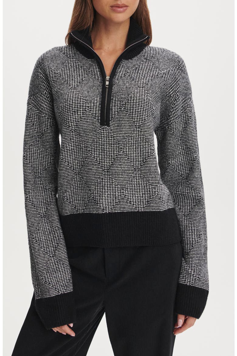 Aldridge Half-Zip Sweater, Main, color, BLACK