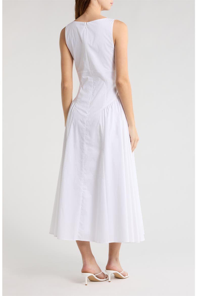 Gwen Shaped Waist Stretch Cotton Dress, Alternate, color, WHITE