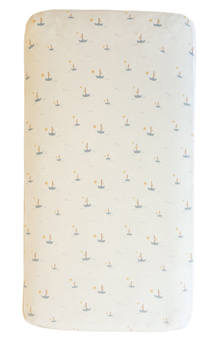 SARANONI Minky Fitted Crib Sheet, Main, color, Boat