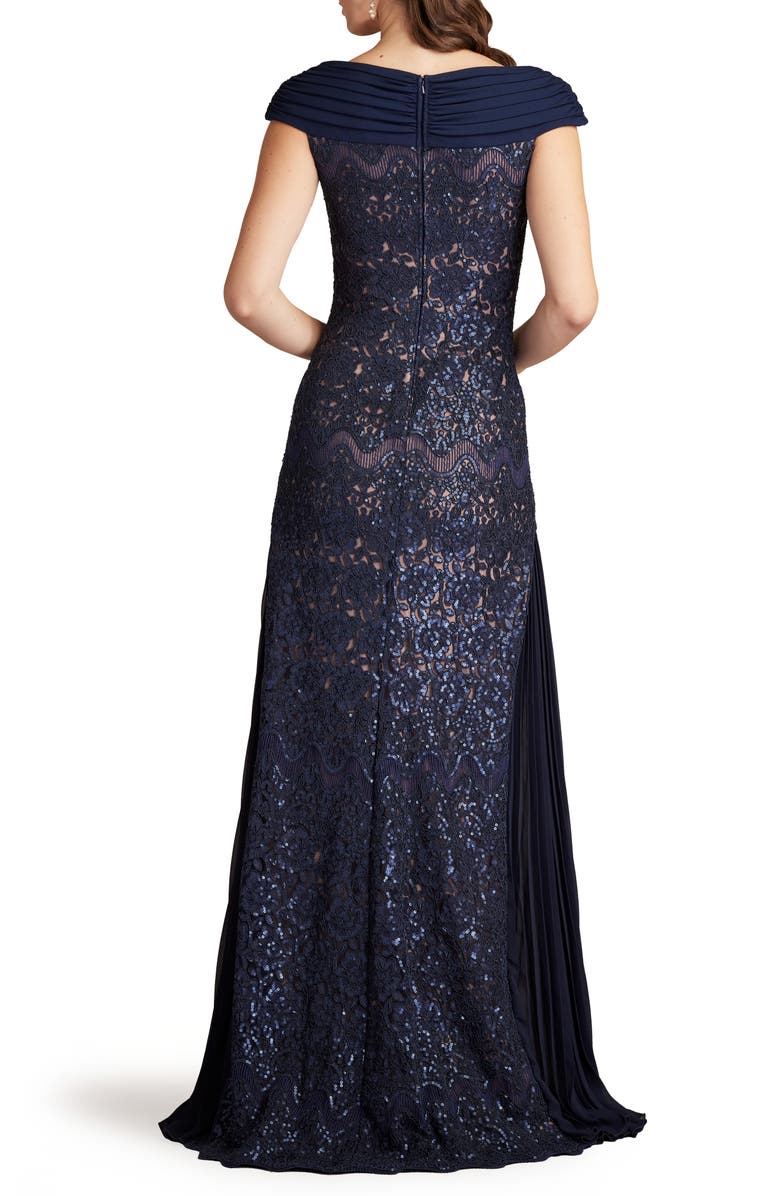 Tadashi Shoji Sequin Corded Lace Sweetheart Neck Gown, Alternate, color,