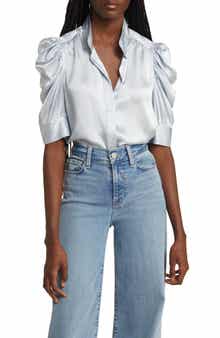 FRAME Gillian Silk Button-Up Shirt
