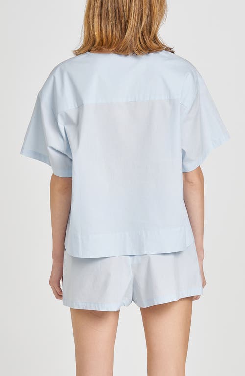Shop Wayf Tabitha Tie Front Woven Shirt In Blue
