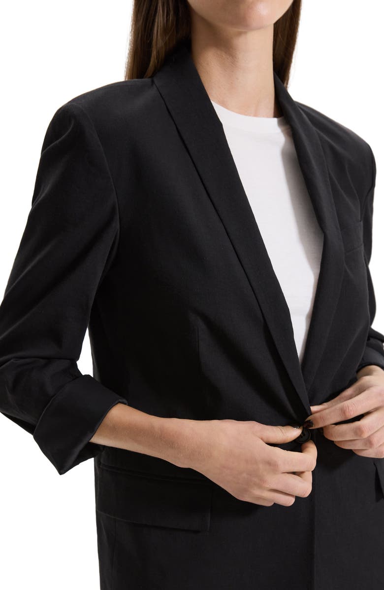 Theory Good Shawl Collar Linen Blend Blazer, Alternate, color,