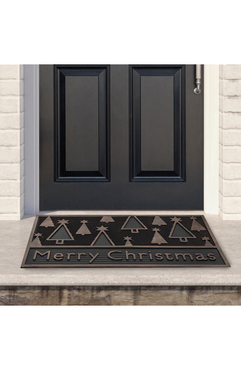 Northlight Black and Gold Merry Christmas Doormat 18" x 30", Alternate, color, 