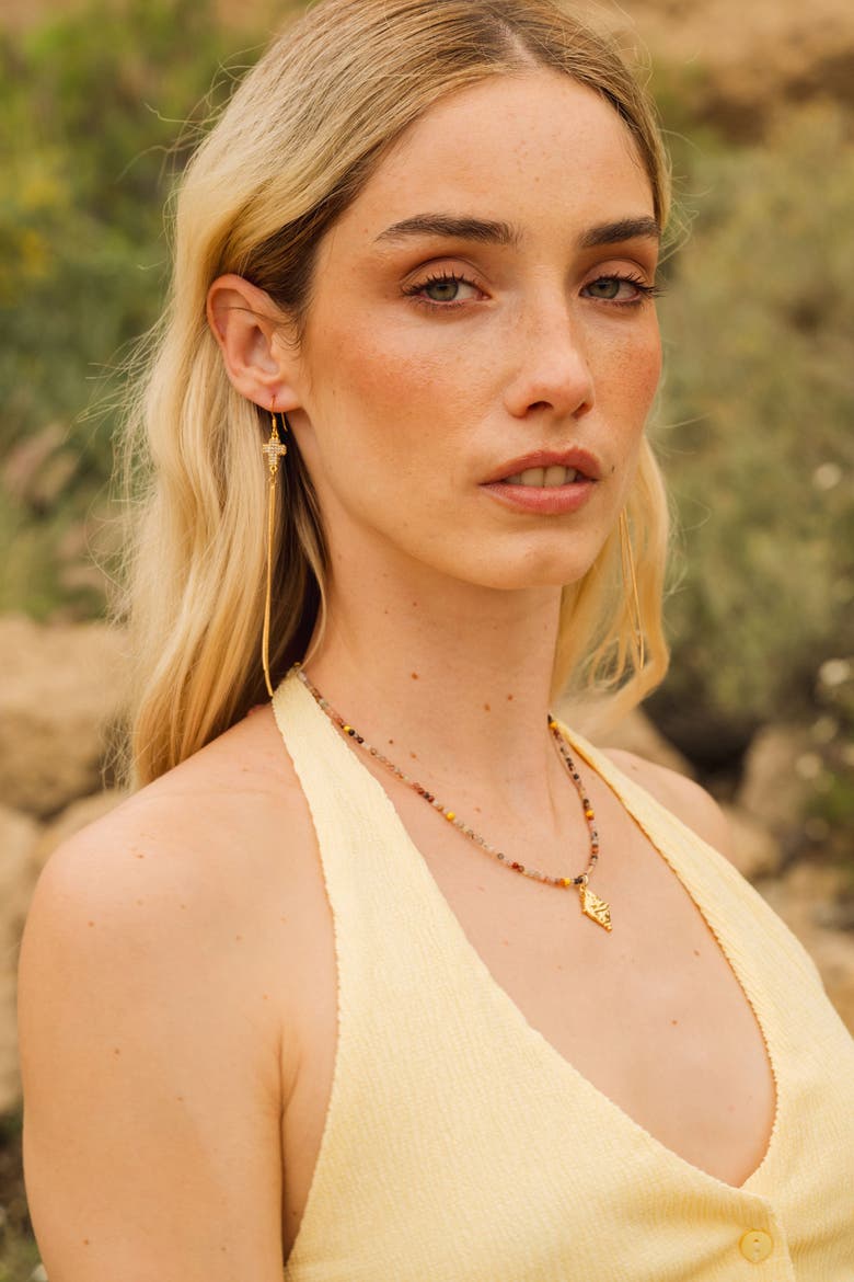 Libra Zodiac Gemstone Choker Necklace, Alternate, color, Gold