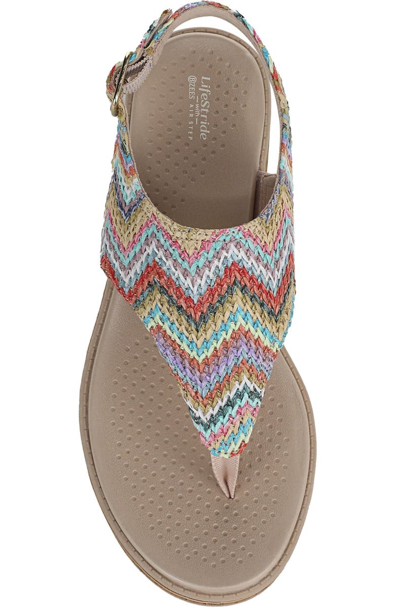 LifeStride Beachy Wedge Slingback Sandal, Alternate, color, Beige Multi - 250