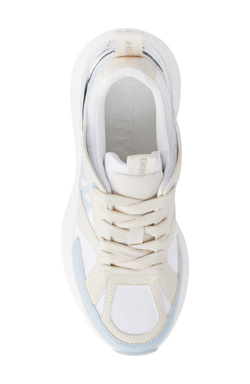 Shop Dkny Zofi Platform Wedge Sneaker In Celeste