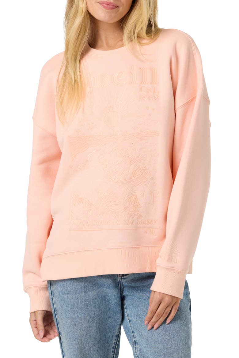 Chore Break Oversized Graphic Sweatshirt, Main, color, PEACH LIGHT