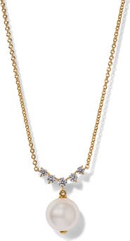 Nadri Faux Pearl & Cubic Zirconia Necklace