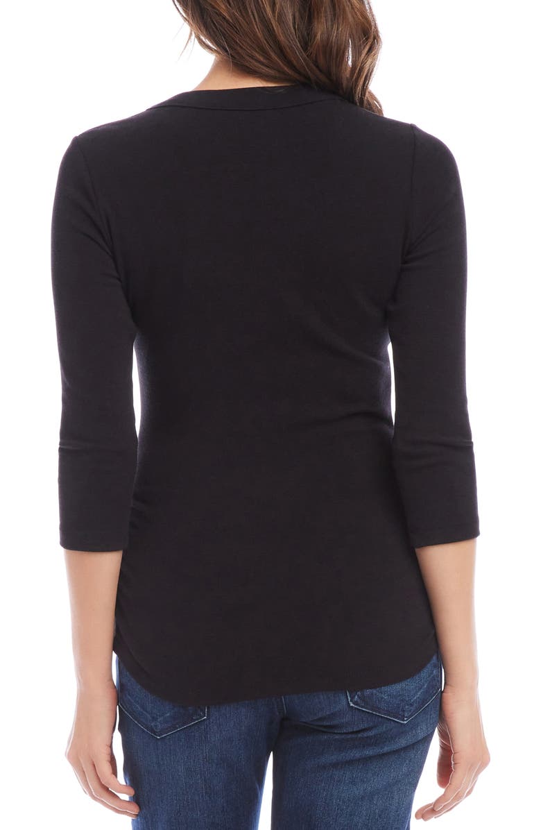 Karen Kane Ruched Three-Quarter Sleeve Top, Alternate, color,