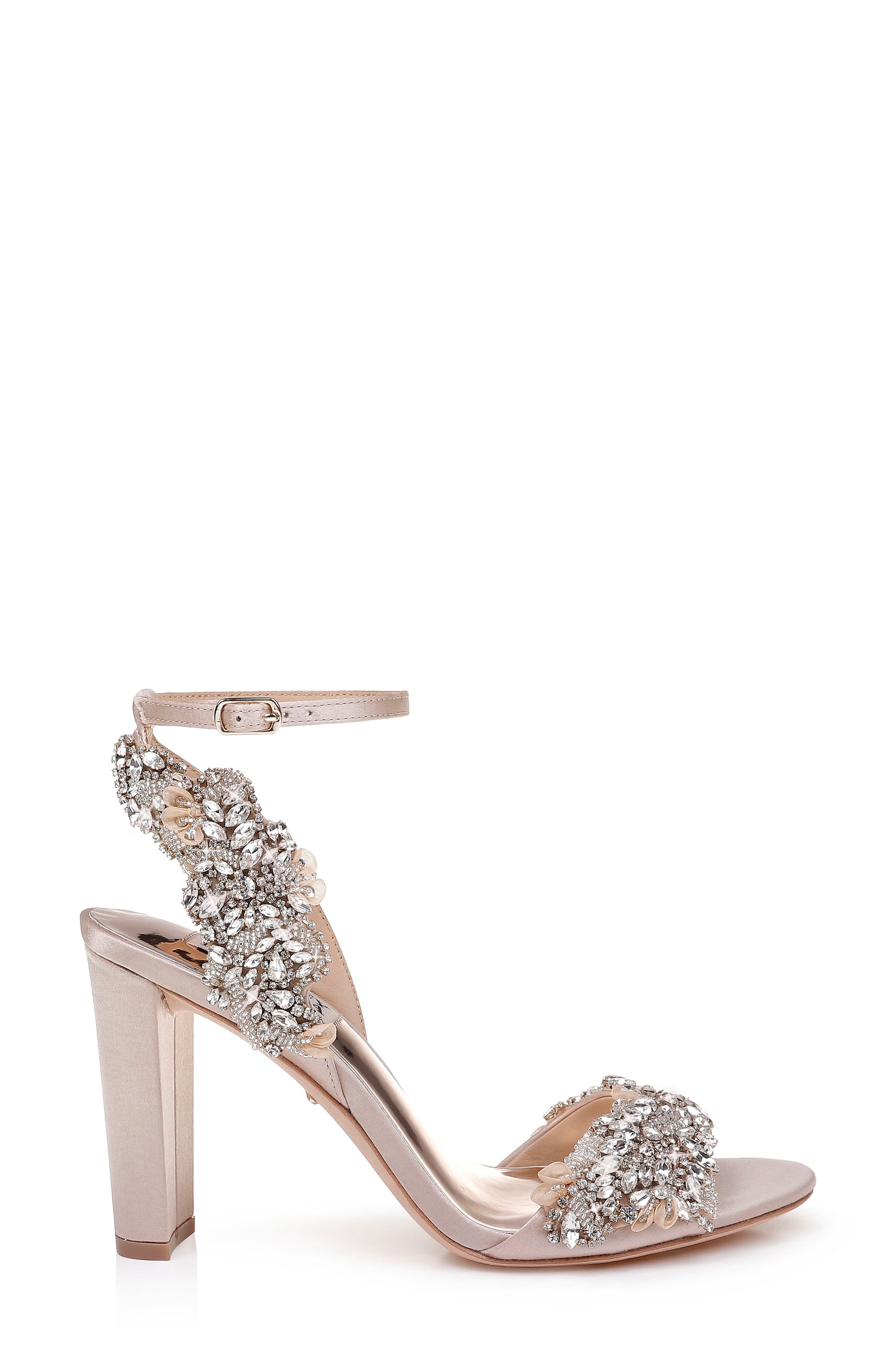 Badgley Mischka Libby Ankle Strap Sandal, Alternate, color, NUDE SATIN