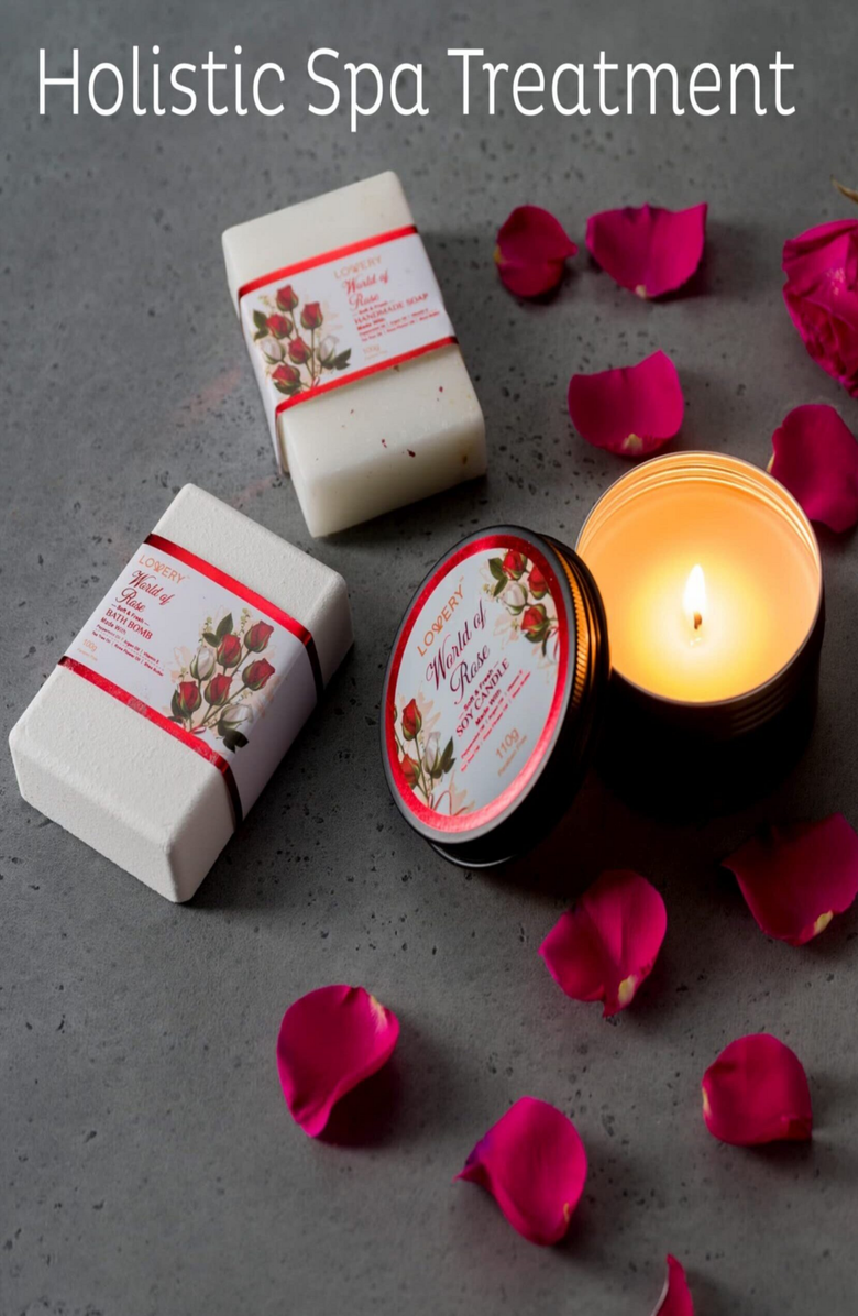 Lovery Valentines Red Rose 35pc Stress Relief Skincare Kit, Alternate, color, Red Rose