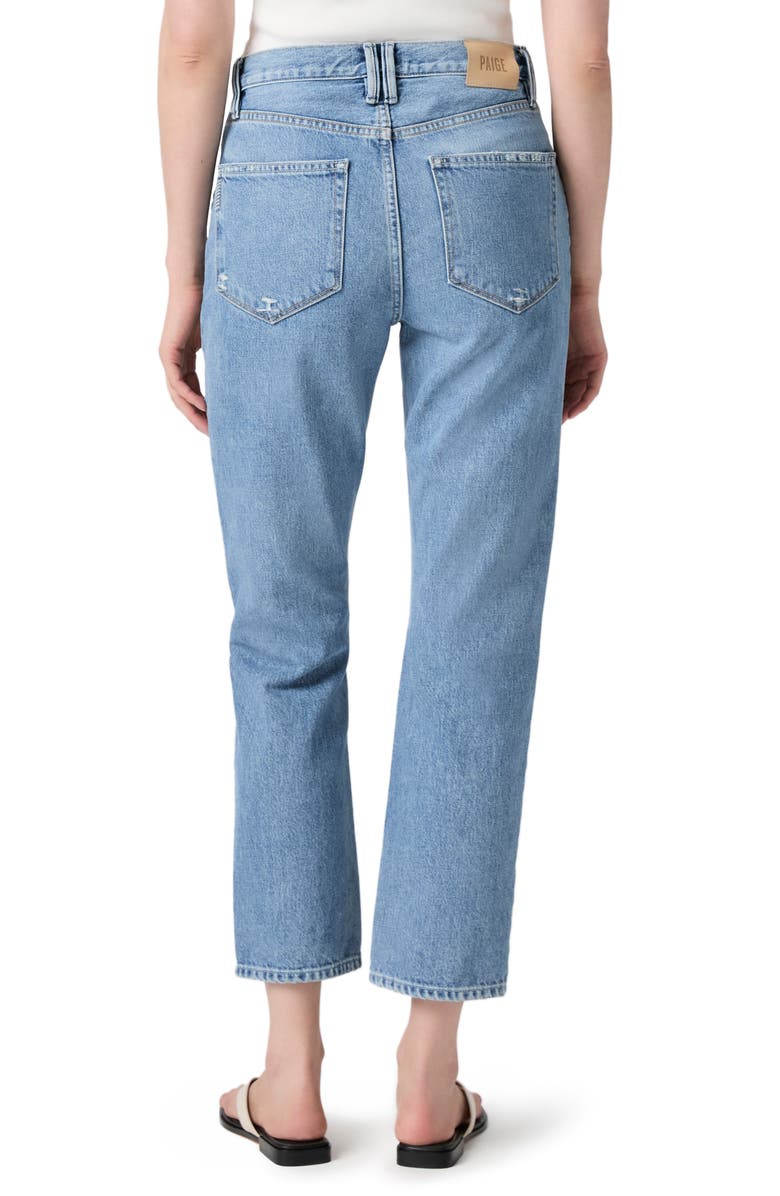 PAIGE Billy High Waist Crop Straight Leg Jeans, Alternate, color, High Brow Distressed