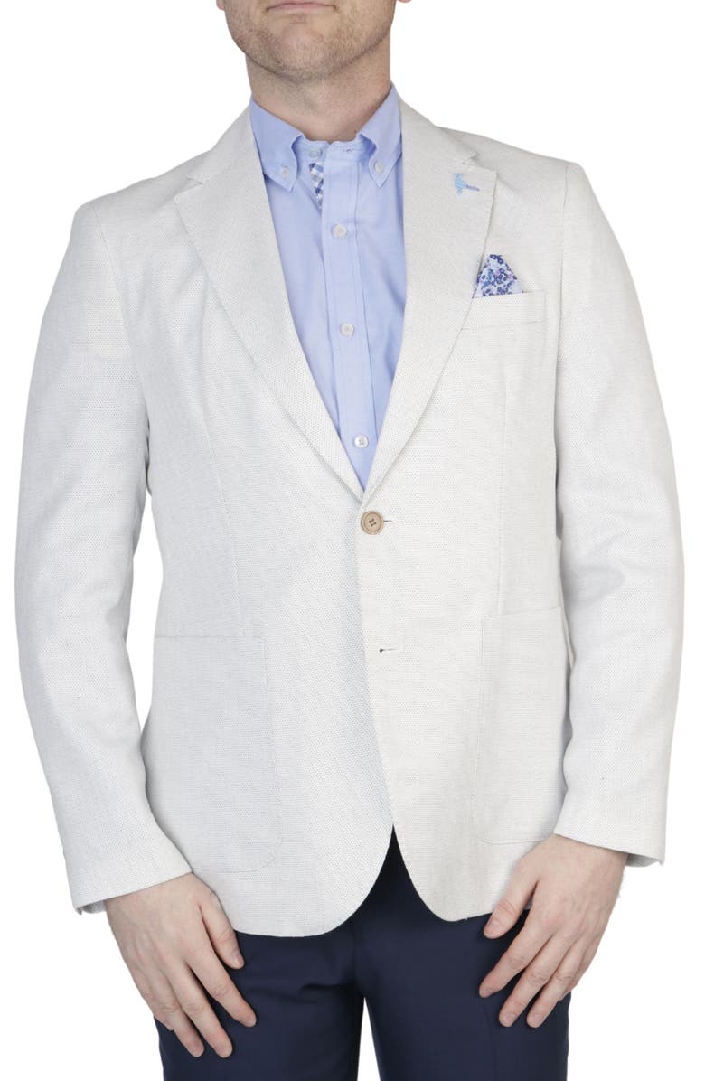 TailorByrd White Pin Dot Notch Lapel Sport Coat, Main, color, 