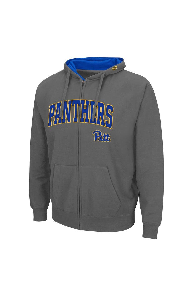 COLOSSEUM Men's Colosseum Charcoal Pitt Panthers Arch & Team Logo 3.0 Full-Zip Hoodie, Alternate, color, 