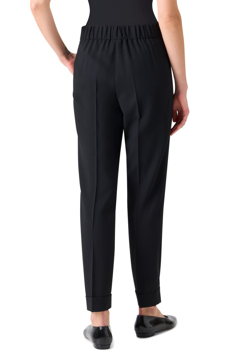 Akris Chris Virgin Wool Blend Tapered Leg Pants, Alternate, color, Black